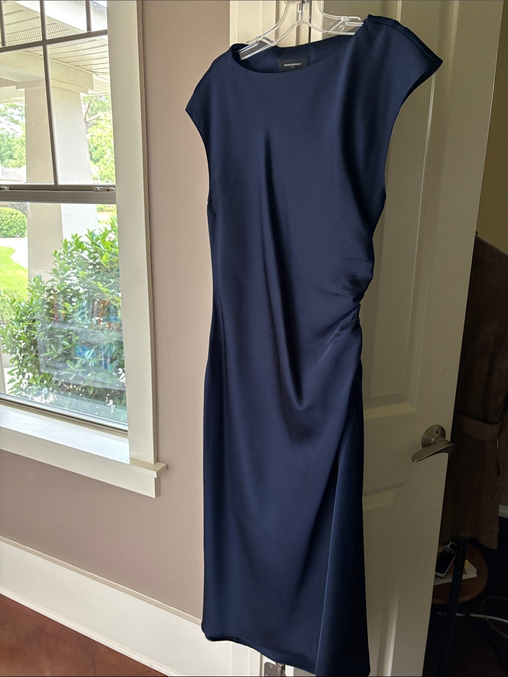 Banana Republic Navy Blue Midi Sheath Dress